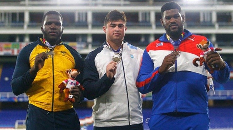 El podio de lanzamirento de bala (Prensa Juegos Cali 2021)