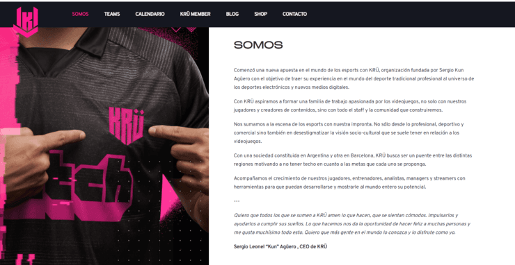 Así se presenta el equipo del Kun en su página web.