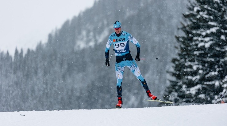 Dal Farra en acción, en la Copa del Mundo 2021 de esquí de fondo (Getty)