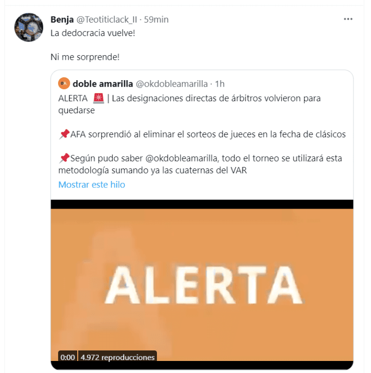 El enojo de los hinchas en Twitter.