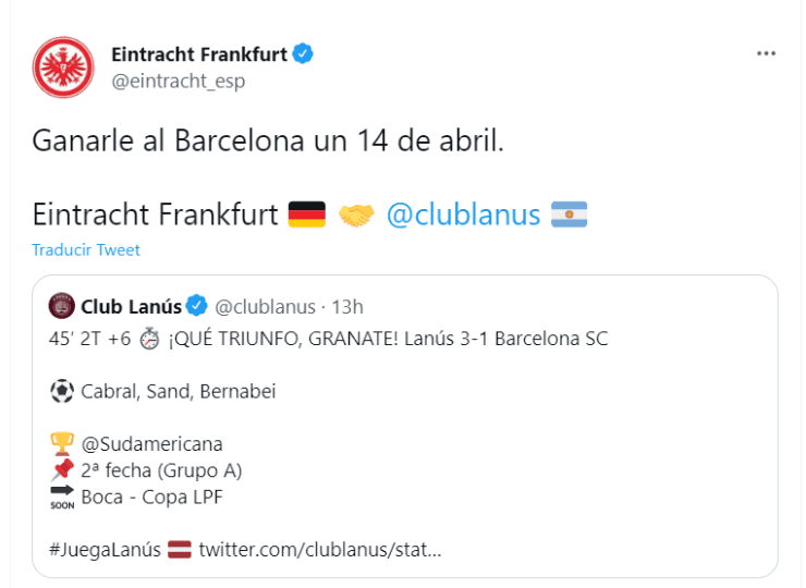 La última respuesta del club Alemán.