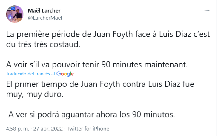 Foyth y Luis Díaz se sacaron chispas.
