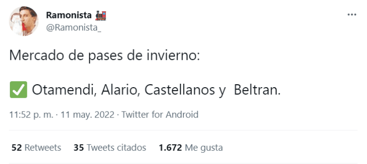 River sueña en grande.