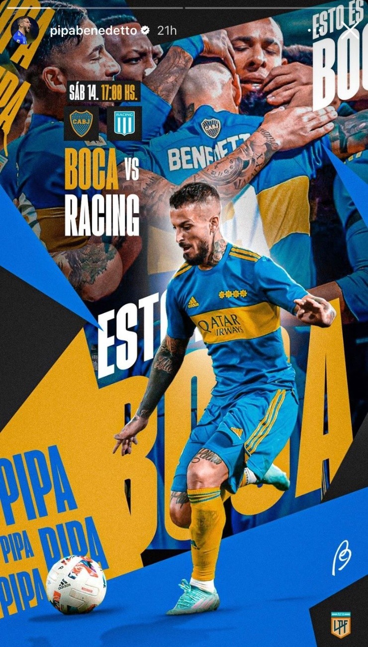 La historia de Benedetto a horas del choque con Racing.