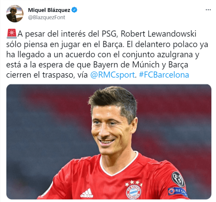 Lewandowski le dijo que no al PSG de Messi y Neymar