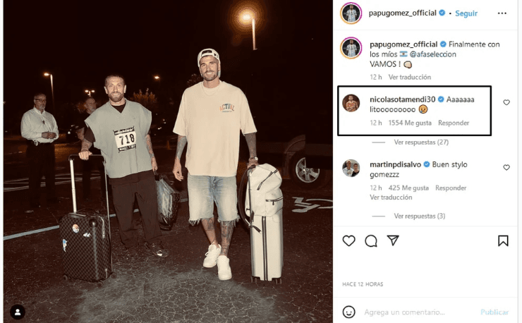 El comentario de Otamendi para Papu Gómez.