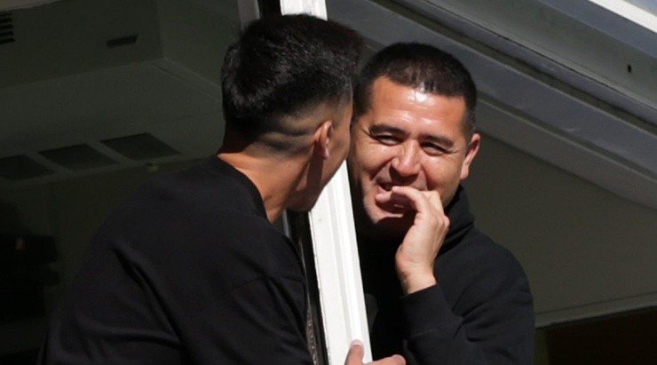 Juan Román Riquelme y Pol Fernández, La Bombonera (Foto: Getty)