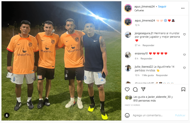 La foto de Ángel Correa y Thiago Almada.