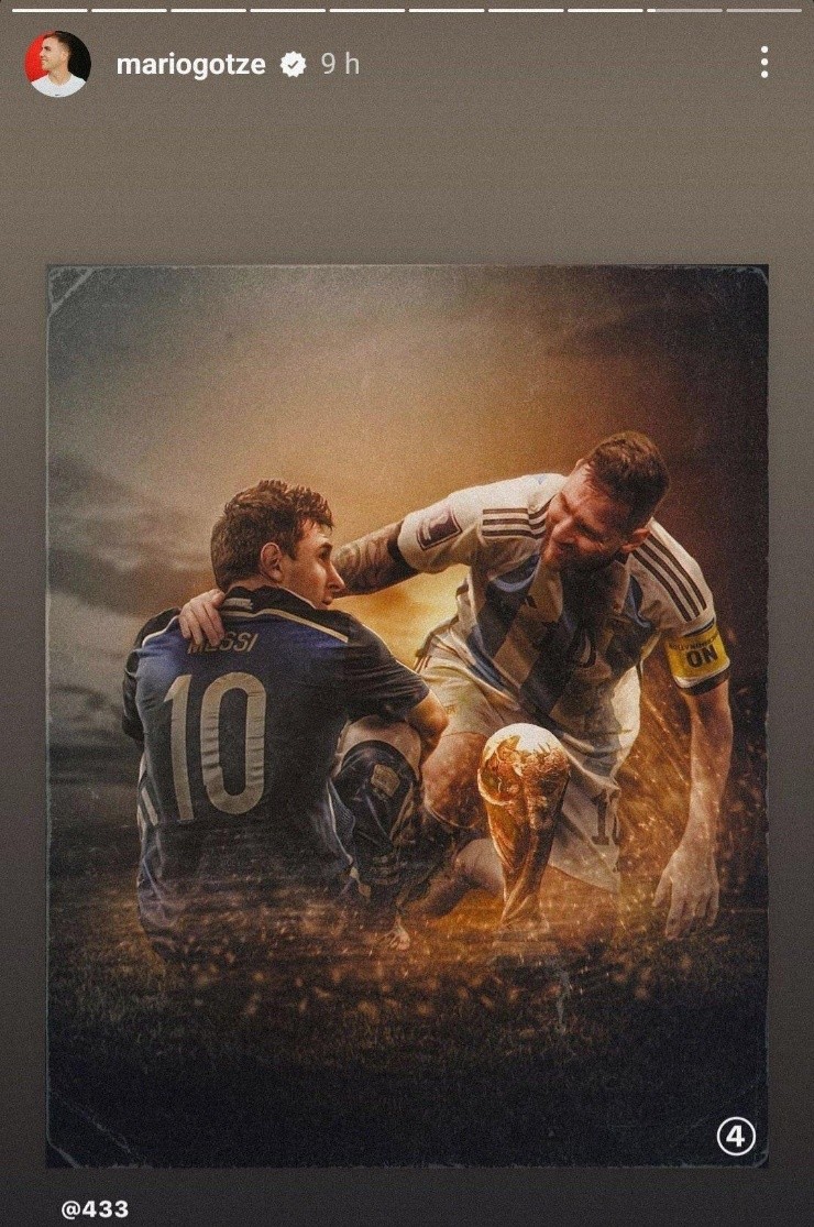 El posteo compartido por Mario Gotze en su cuenta de Instagram.
