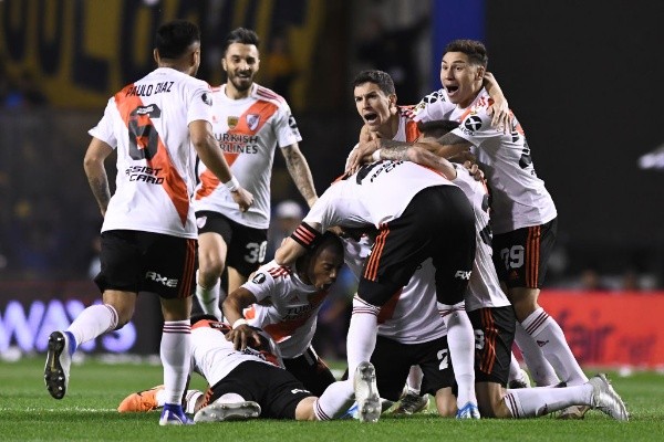 River festejando en la Bombonera en 2019. (Foto: Getty)