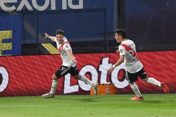 Julián Álvarez festejando el gol en dicho partido. (Foto: Getty)