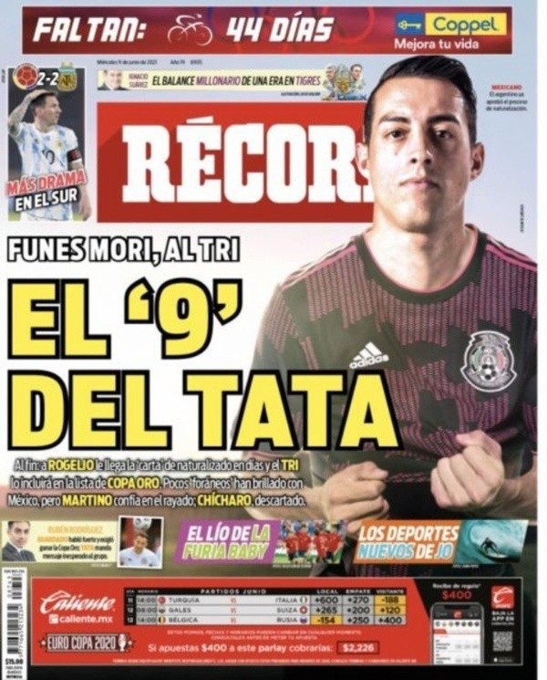 Tapa del Diario Récord