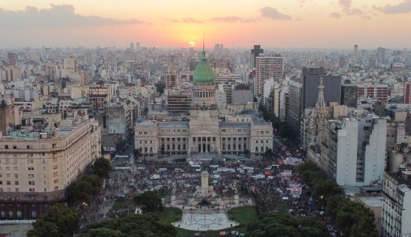 Vista aérea del Congreso, donde se reúnen la Cámara de Diputados y la de Senadores (Getty Images)