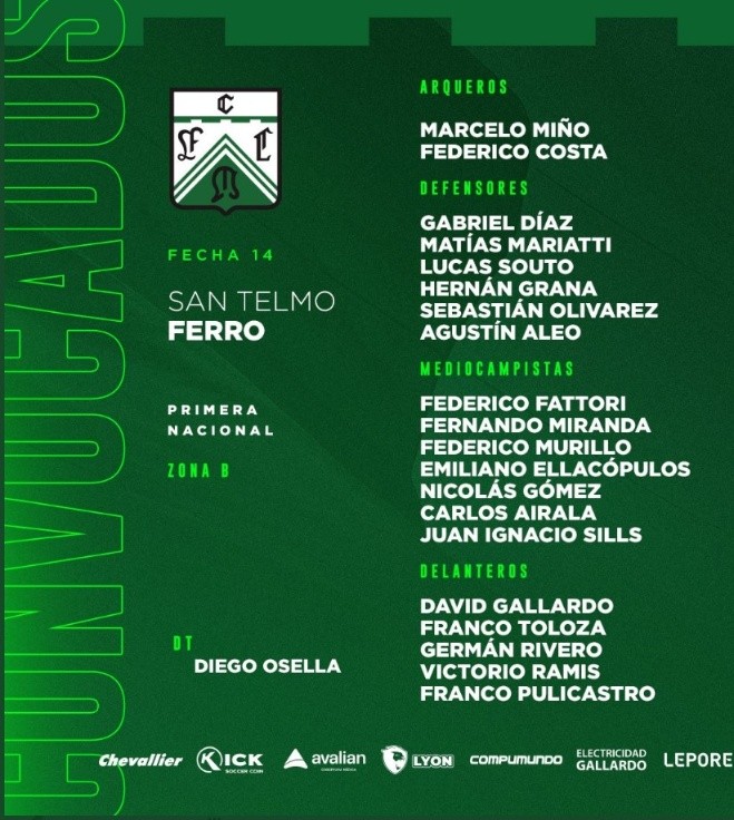 Foto: Twitter oficial de Ferro.