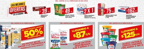 Algunas ofertas del Supermercado Día que finalizan en junio. (Foto: Captura Supermercado Día).