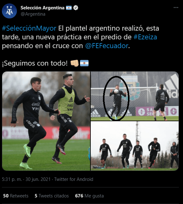 La presencia de Cuti en el entrenamiento