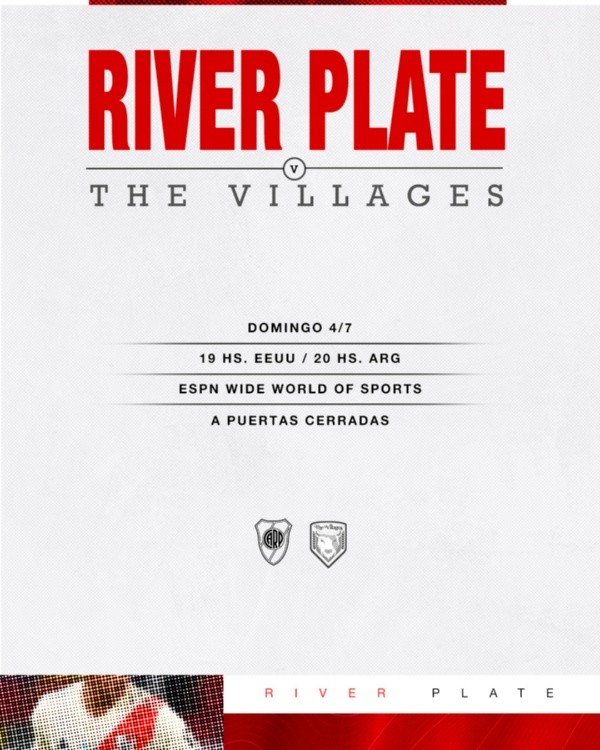 River disputará el último amistoso de su pretemporada en Estados Unidos. (Foto: Twitter River Plate).