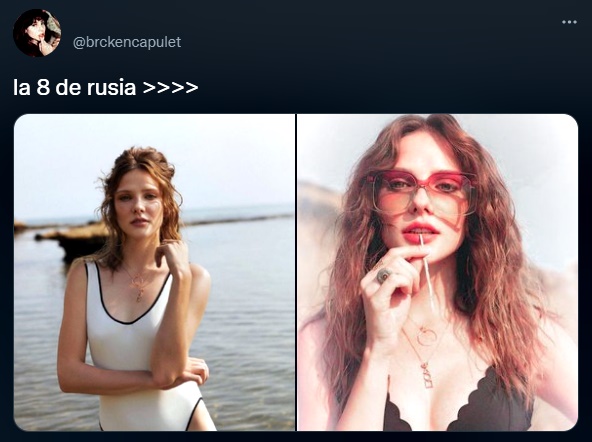 Tuit en referencia a la '8 de Rusia' del voley femenino, Nataliya Goncharova