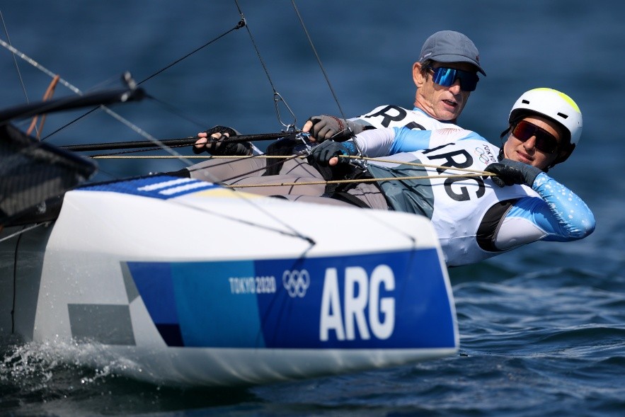 Santiago Lange y Cecilia Carranza se presentan en la competición de vela mixto (Foto: Getty Images).
