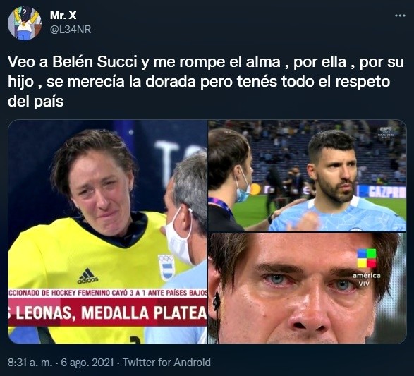 Tuit de reacción al llanto de Belén Succi
