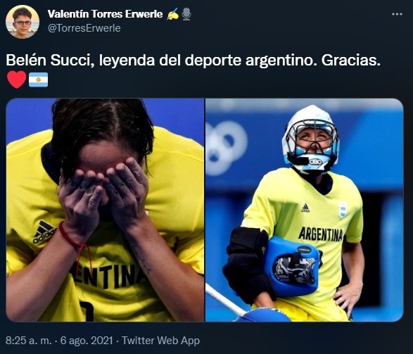 Tuit de reacción al llanto de Belén Succi