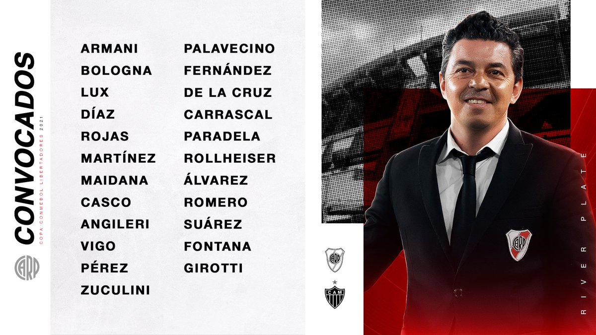 La lista de convocados de River. (Foto: Prensa River)