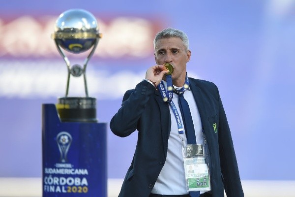 Crespo, campeón de la Copa Sudamericana con Defensa y Justicia. (Foto: Getty)