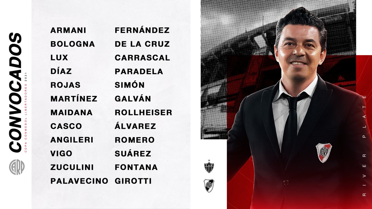 La lista de convocados de River. (Foto: Prensa River)