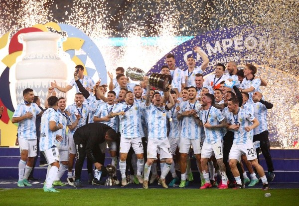 El festejo argentino en el Maracaná. (Foto: Getty)