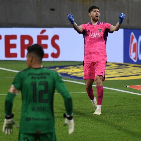 El festejo del arquero de Boca