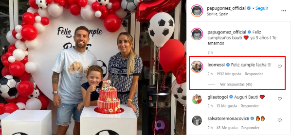 El comentario de Messi.
