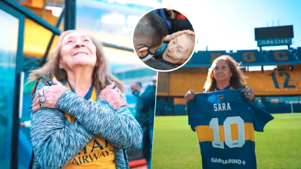 ©Captura Sara cumplió su sueño y conoció La Bombonera.
