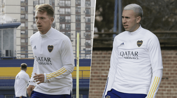 Rolón y Briasco, con chances de volver al XI. (Foto: Boca)