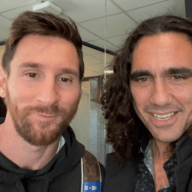 Lionel Messi y Juan Pablo Sorín en Paris