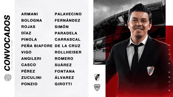 La lista de convocados de Gallardo.