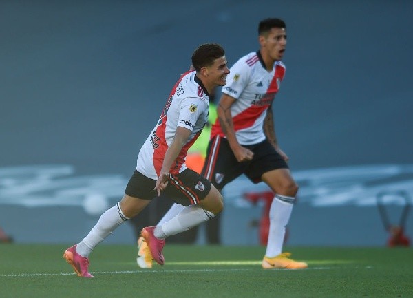 Festejo de Álvarez en el Superclásico (Foto: Getty)