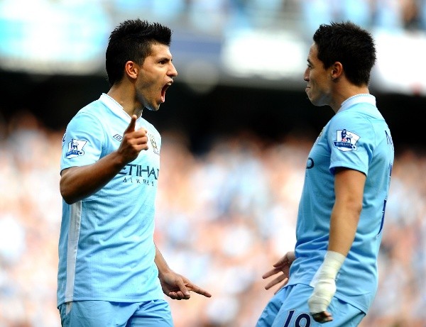 Agüero y Nasri, compañeros en Manchester City. (Foto: Getty Images)