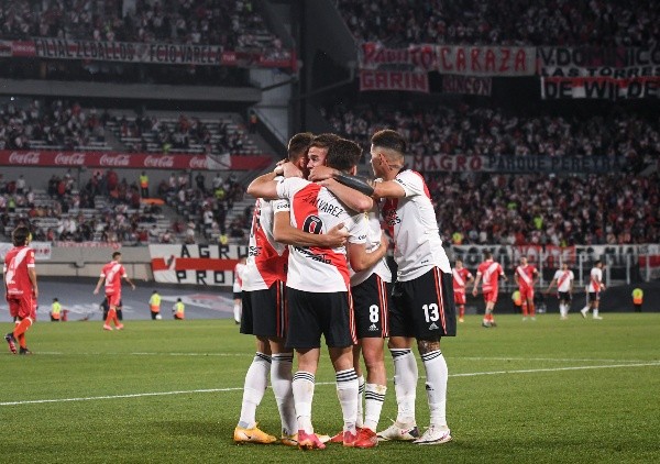 Los futbolistas del Millonario festejan una nueva victoria (Foto: Getty Images)
