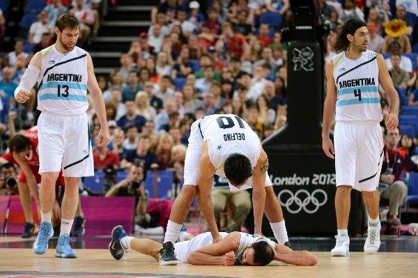 Otros tiempos: Nocioni, Delfino, Scola y Ginóbili (Getty)