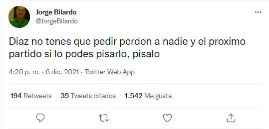 El tuit de Jorge.