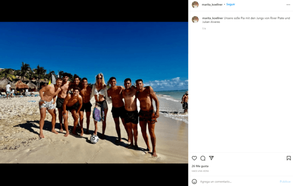 La foto que publicóMarita Köllner en su cuenta de Instagram con Álvarez, Beltrán y compañía