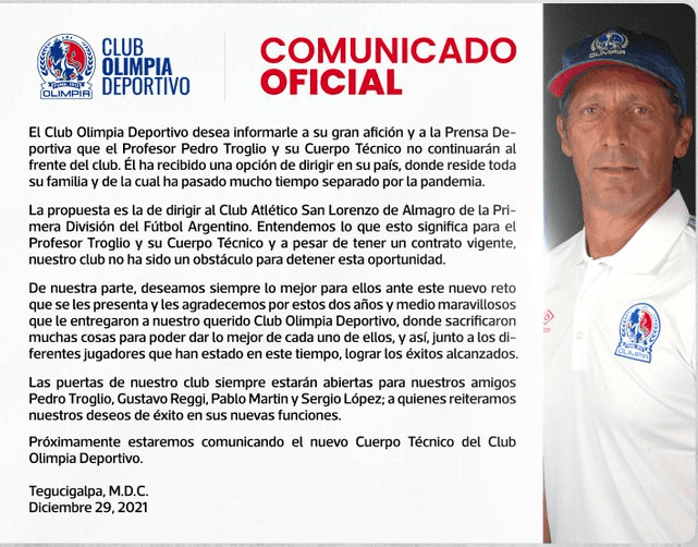 El comunicado completo.