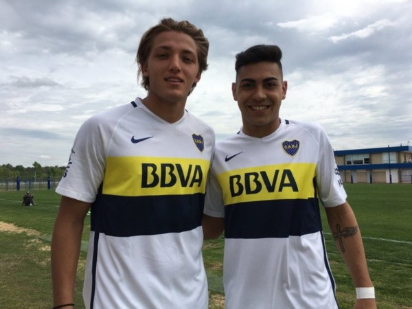 Mateo Retegui y Oscar Salomón (Prensa Boca)