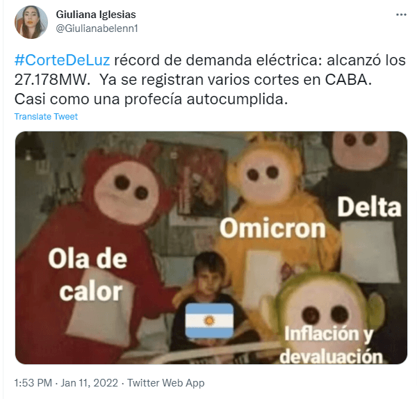 Memes en Twitter sobre el corte de luz