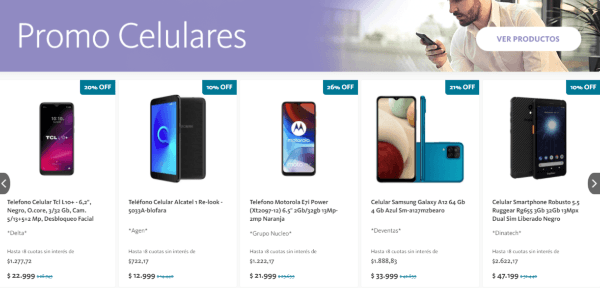 Celulares en promoción.