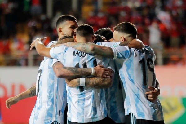 Abrazo de gol argentino. Foto: Getty