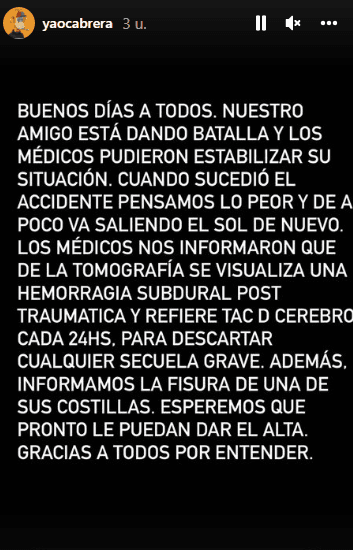 El comunicado en la cuenta de Instagram.
