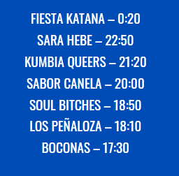 Horarios del Escenario Paraguay.