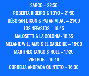 Horarios del Escenario La casita del Blues.