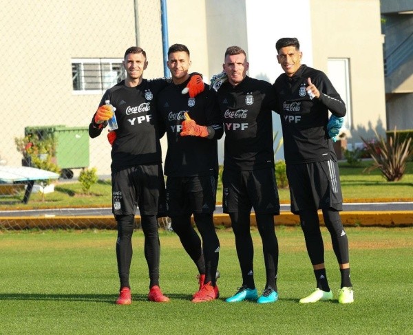 Los cuatro arqueros de la Selección. 